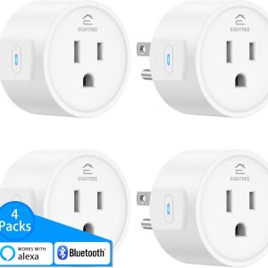 EIGHTREE Bluetooth Smart Plugs That Work with Alexa APP Only, Plug in Then Alexa Direct Connected, Smart Plug Voice Control, Outlet Timer, 10A Smart Outlet