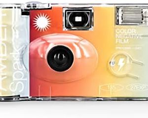 RETO Amber Spark 35mm Disposable Film Camera 27exp, Color Negative Film, Focus Free, Easy to Use, Built in Flash, Single Use (Film and Battery Included)