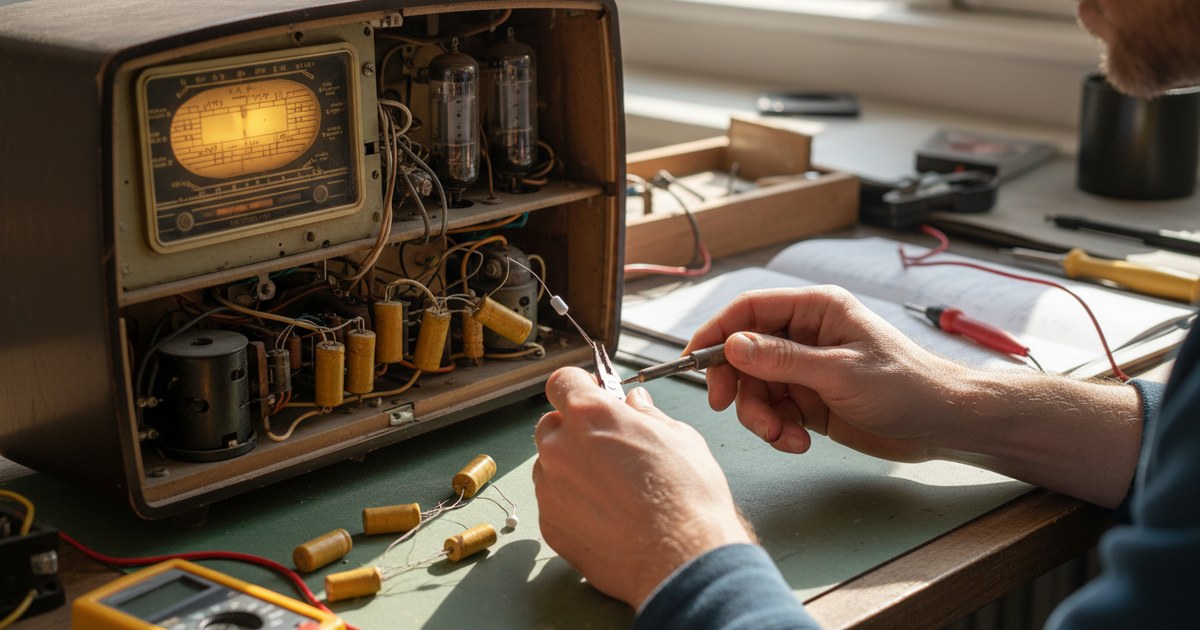 Remplacer les condensateurs papier d&rsquo;une vieille radio